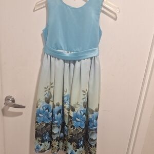 Blue Floral Kids Dress